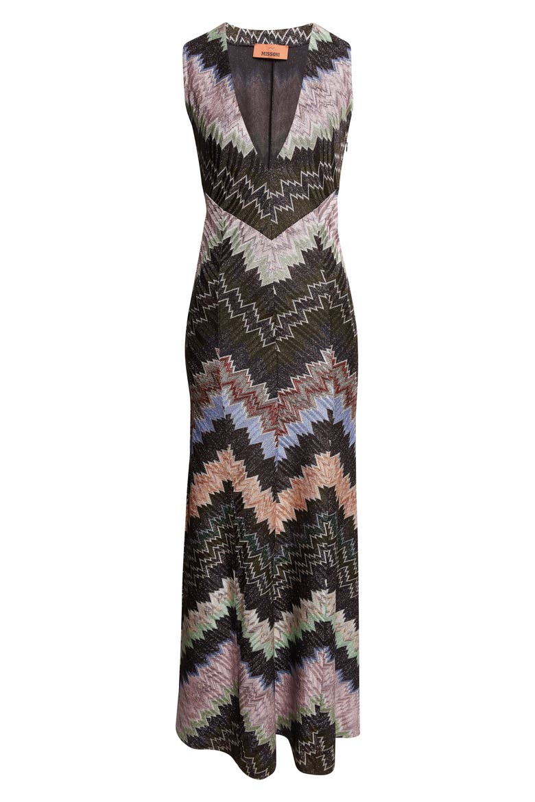 Metallic Zigzag Raschel Knit Dress, Alternate, color, MULTICOLOR W BLK BS