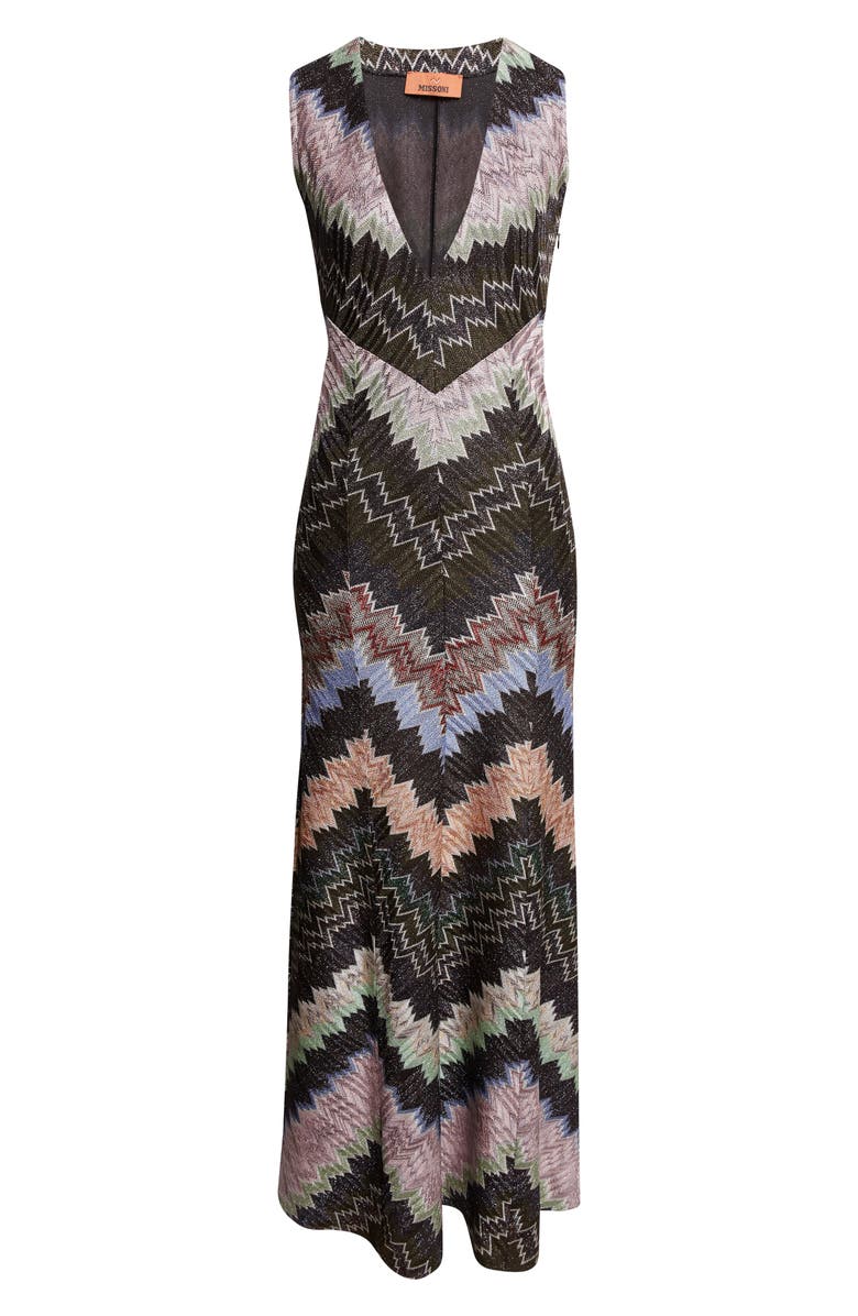 Missoni Metallic Zigzag Raschel Knit Dress, Alternate, color, Multicolor W Blk Bs