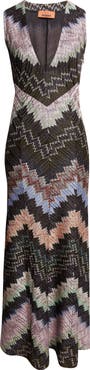 Missoni Metallic Zigzag Raschel Knit Dress