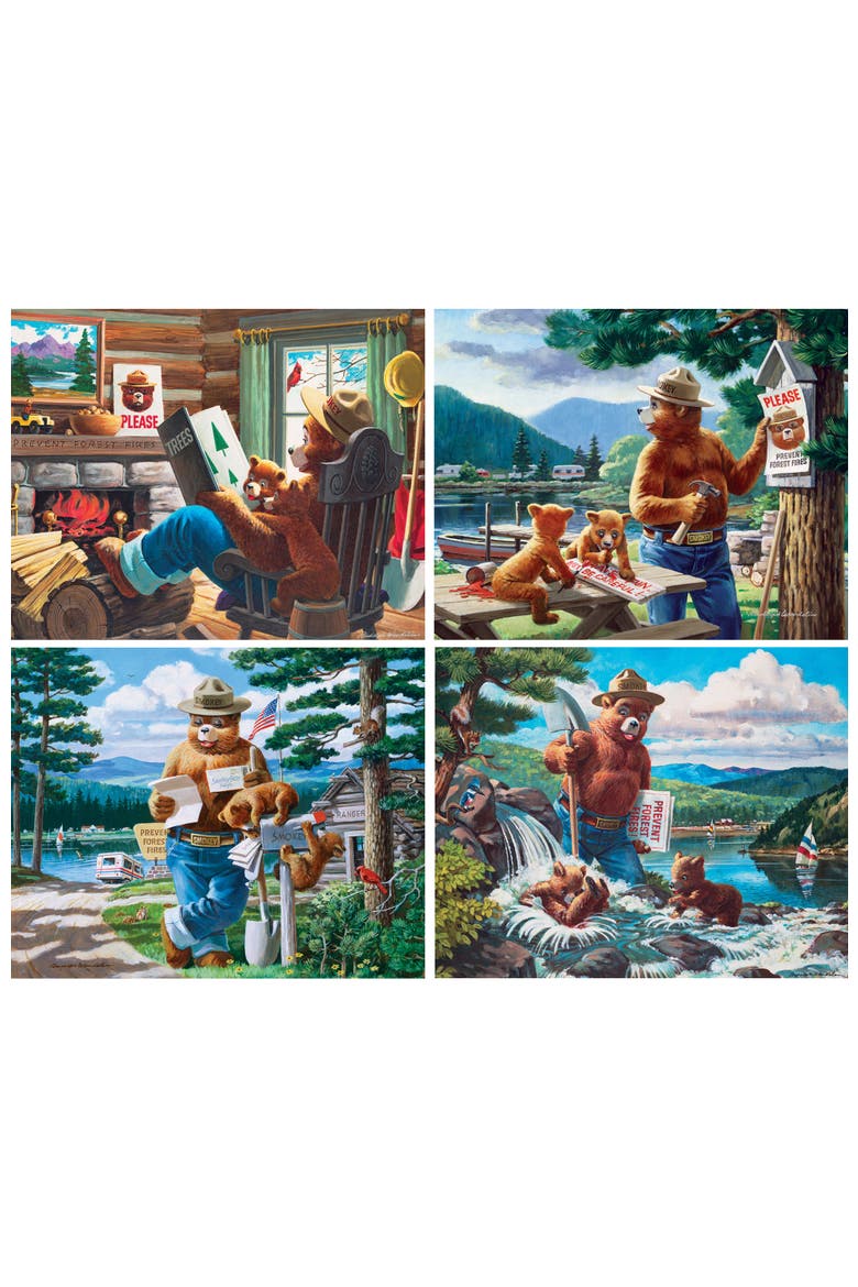 Smokey Bear 100pc Puzzles 4-Pack, Alternate, color, Multicolor