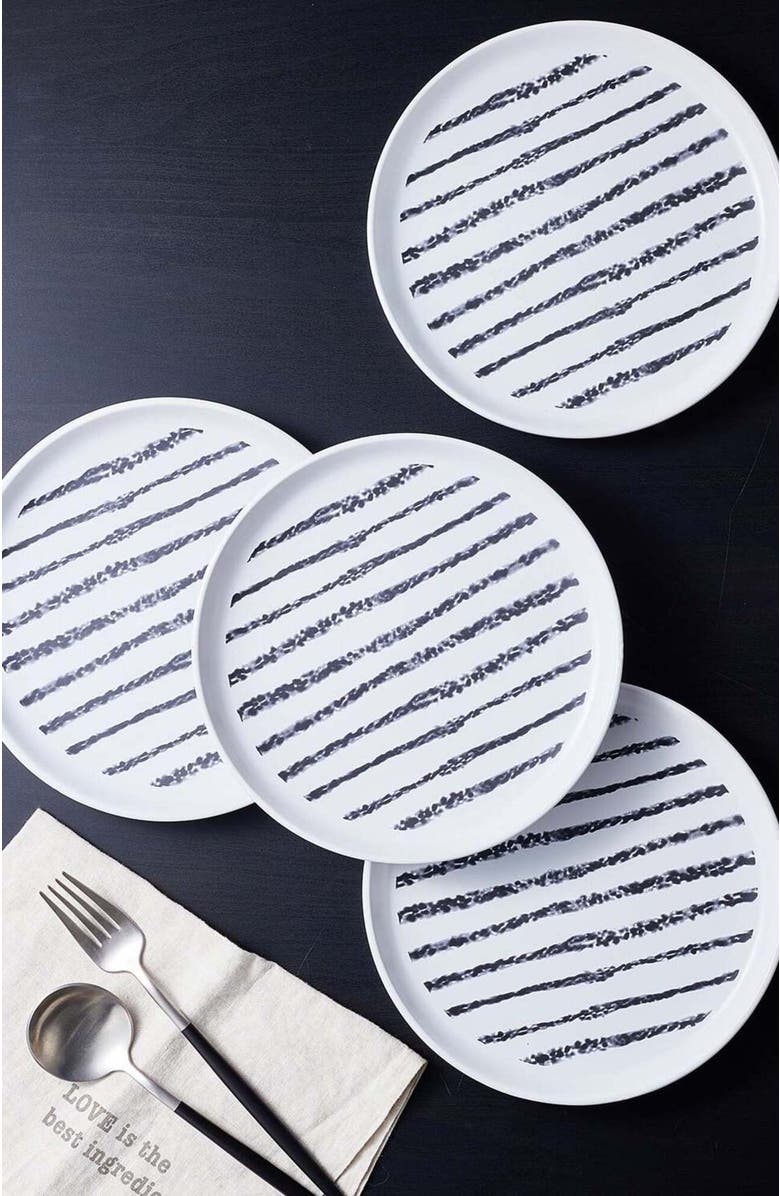 Stone Lain Nova Stoneware 16-Piece Dinnerware Set, Alternate, color, Black