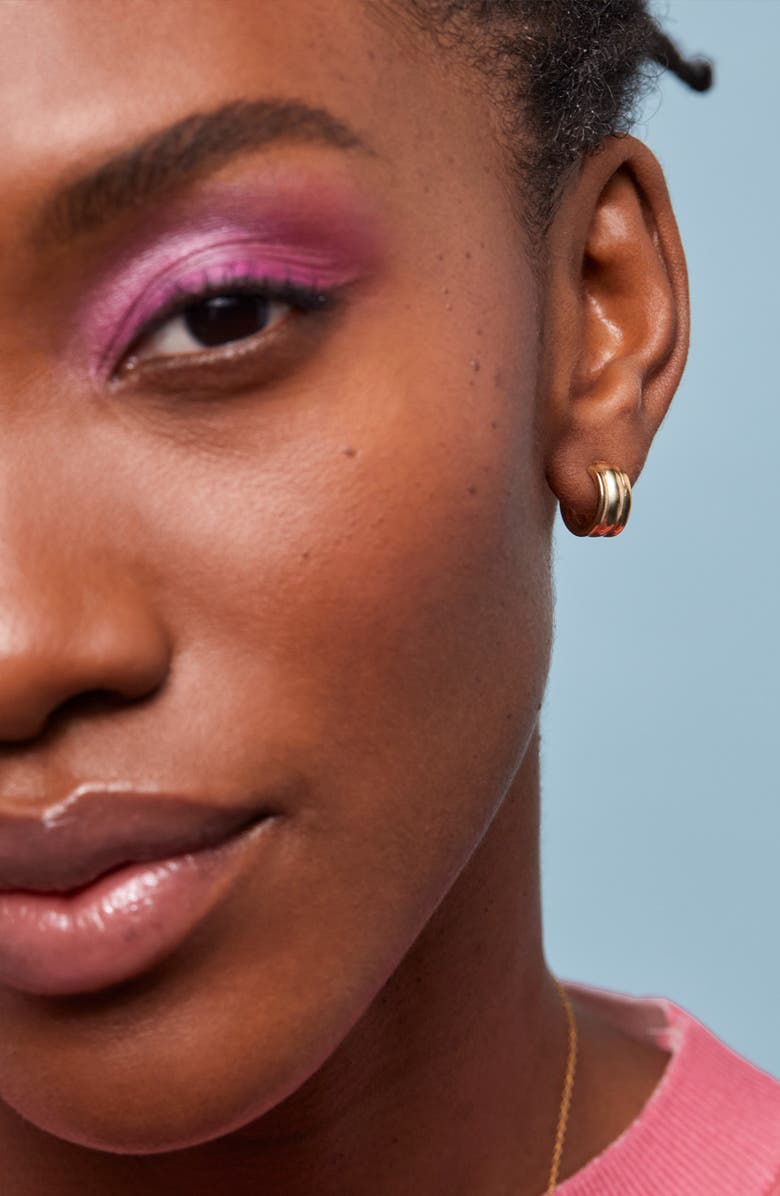 Estella Bartlett Chunky Textured Hoop Earrings, Alternate, color, Gold