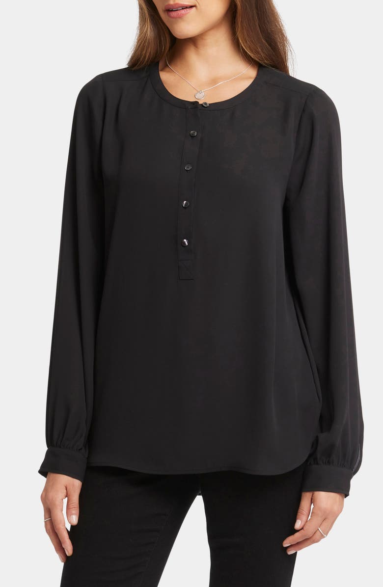 NYDJ Simone Popover Blouse, Main, color, Black