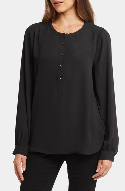 NYDJ Simone Popover Blouse in Black 