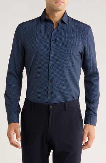 SOUL OF LONDON Diamond Stretch Button-Up Shirt