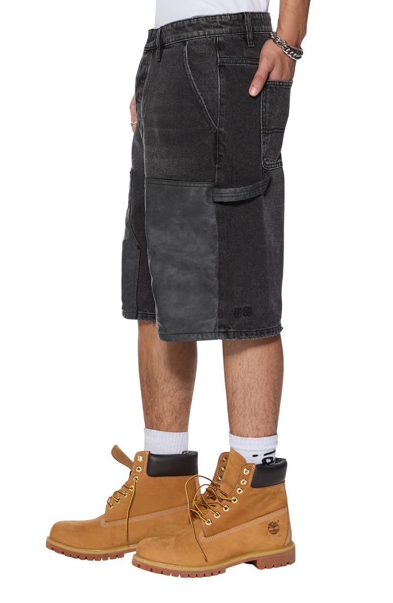 Ksubi Maxx Operator Torqued Denim Shorts, Alternate, color, Black