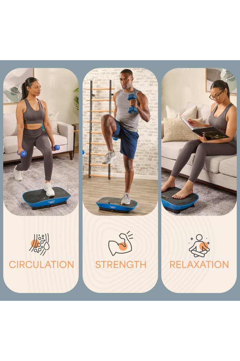Cosmoplate Shake Vibration Plate Exercise Machine Full Body Platform for Muscle Toning and Flexibility, Alternate, color, Blue