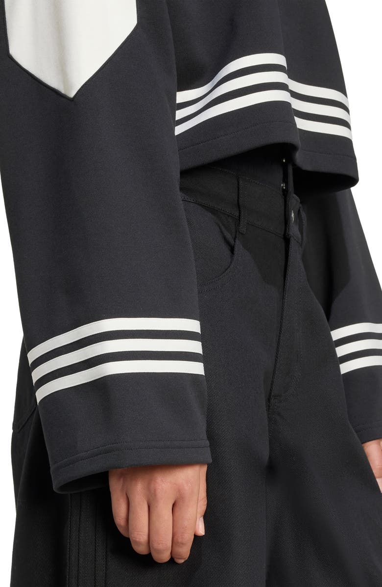 adidas Logo Cotton Blend Crop Sweatshirt, Alternate, color, 