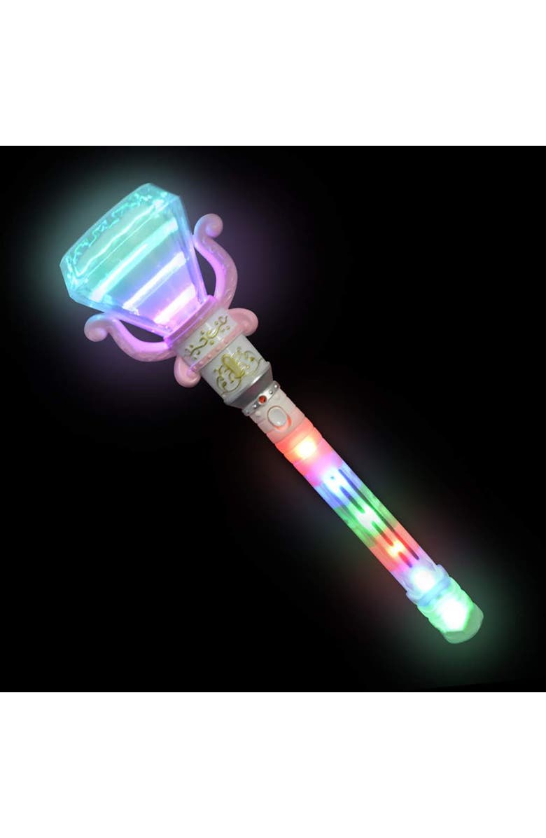 ArtCreativity Lightup Spinning Diamond Wand White, 13.5 Inch Fairy Princess, Alternate, color, White