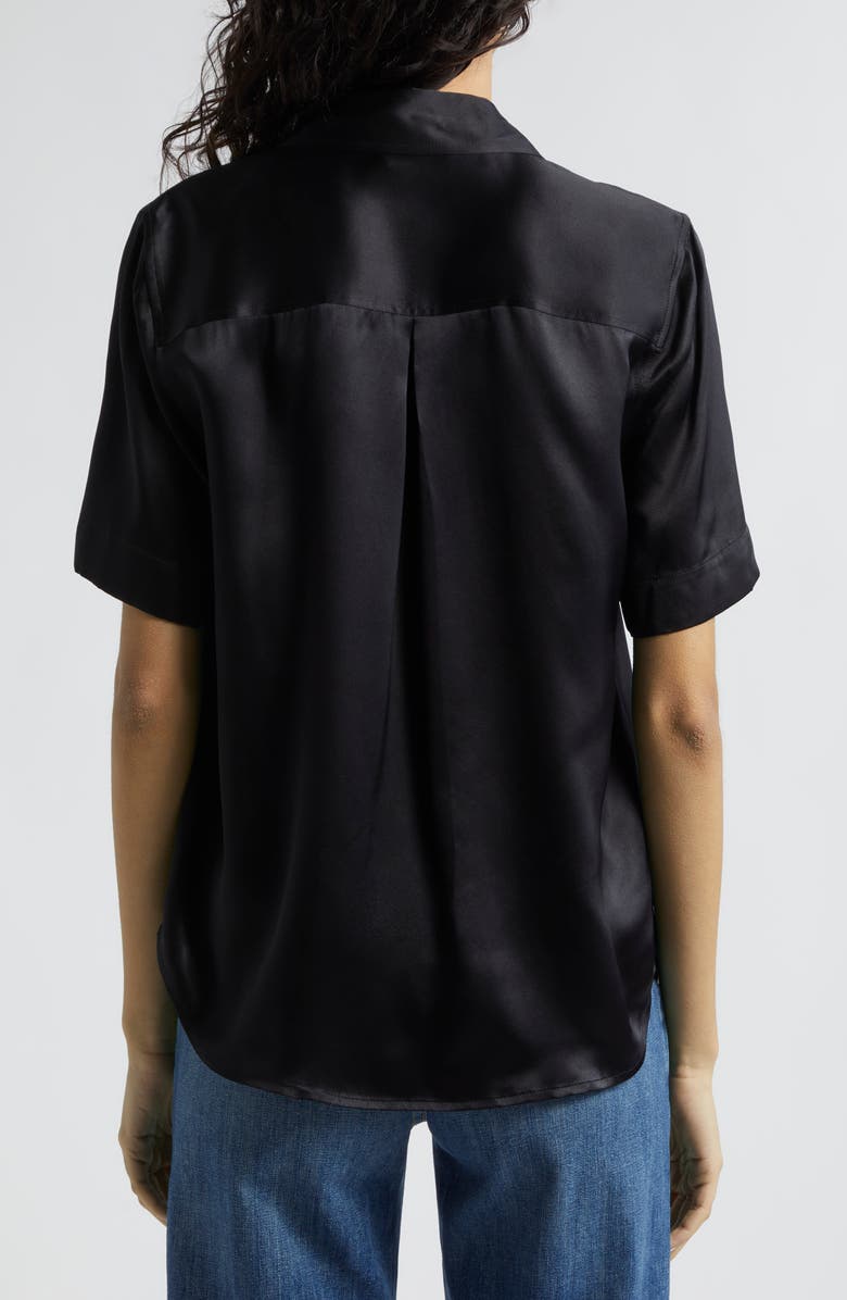 L'AGENCE Elah Short Sleeve Silk Shirt, Alternate, color, 