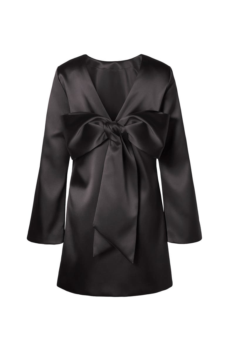 Malina Elna Bow Detailed Mini Dress, Alternate, color, Black