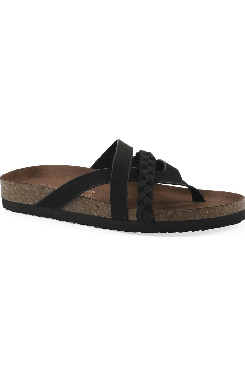 White Mountain Footwear Halogen Slide Sandal, Main, color, Black/ Nubuck