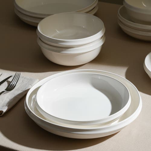 Stone Lain Verso Porcelain 4-piece Dinner Plate Set In White