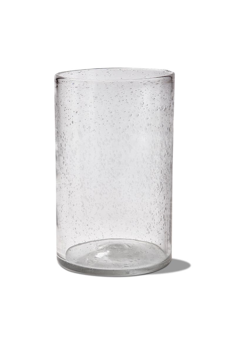 Headlands Hurricane Large Clear Glass Vase with Candle Holder, Main, color, White