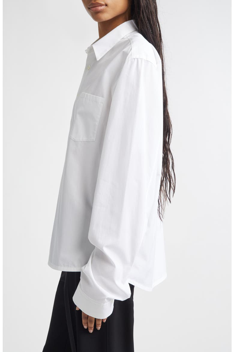 Cotton Button-Up Shirt, Alternate, color, WHITE POPELINE