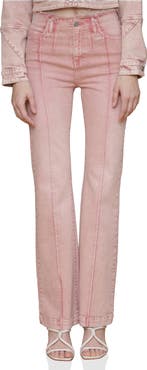 Avec Les Filles Raw Waistband Pintuck Flare Pants