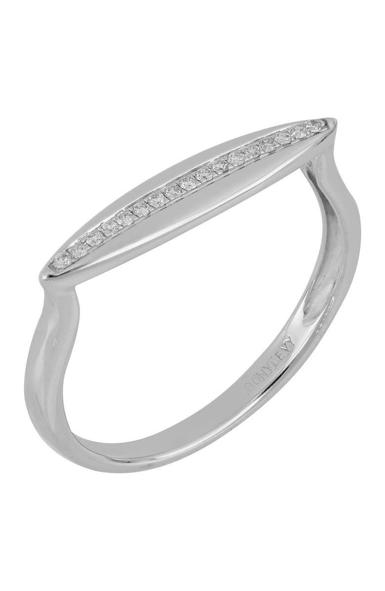 Bony Levy 18K White Gold Pave Diamond Marquise Shape Ring - Size 6.5 - 0.05 ctw, Main, color,