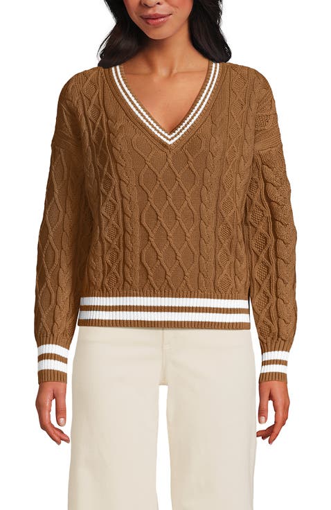Drifter Cable Vneck Sweater