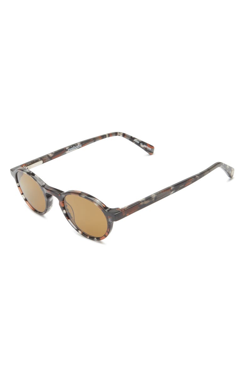 eyebobs Board Stiff 43mm Round Polarized Sunglasses, Alternate, color, Charcoal / Polarized Brown