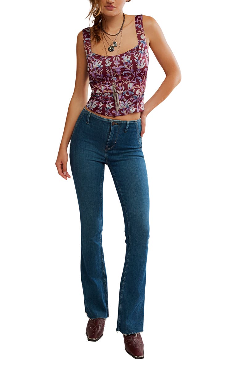 Free People Grace Corset Camisole, Alternate, color, Cabernet Combo