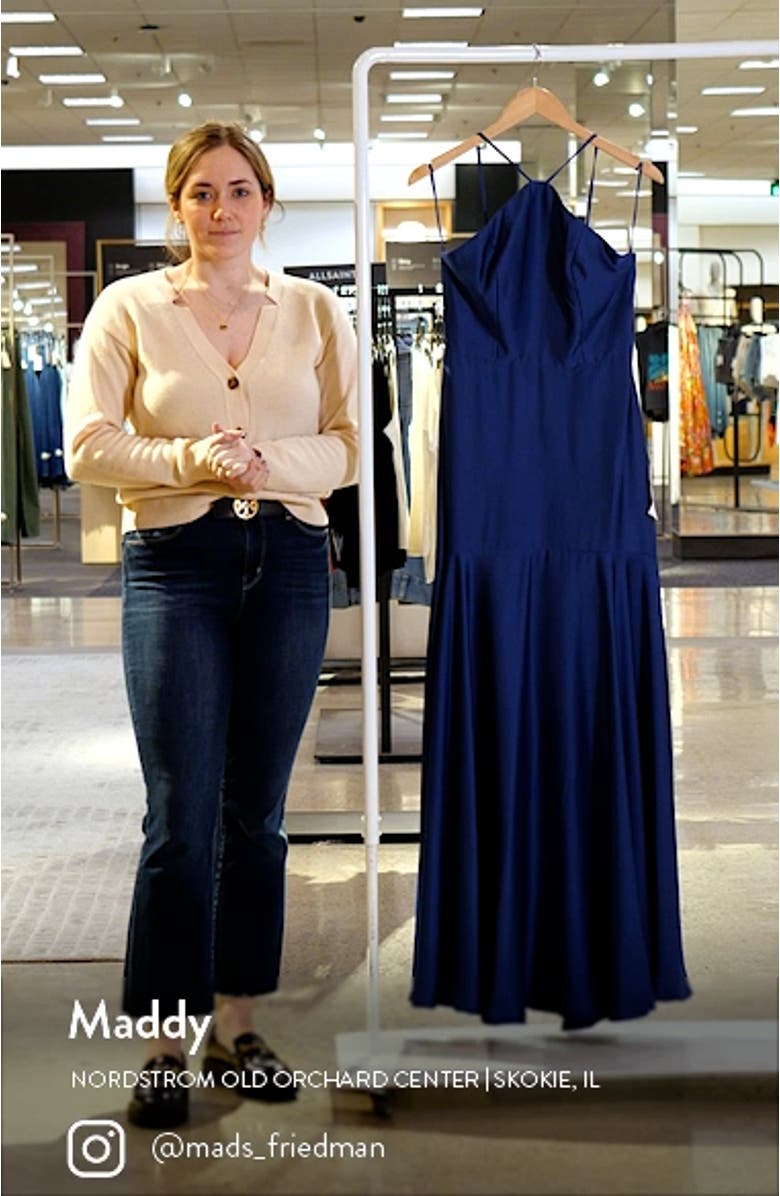 Justine Halter Satin Trumpet Gown, sales video thumbnail