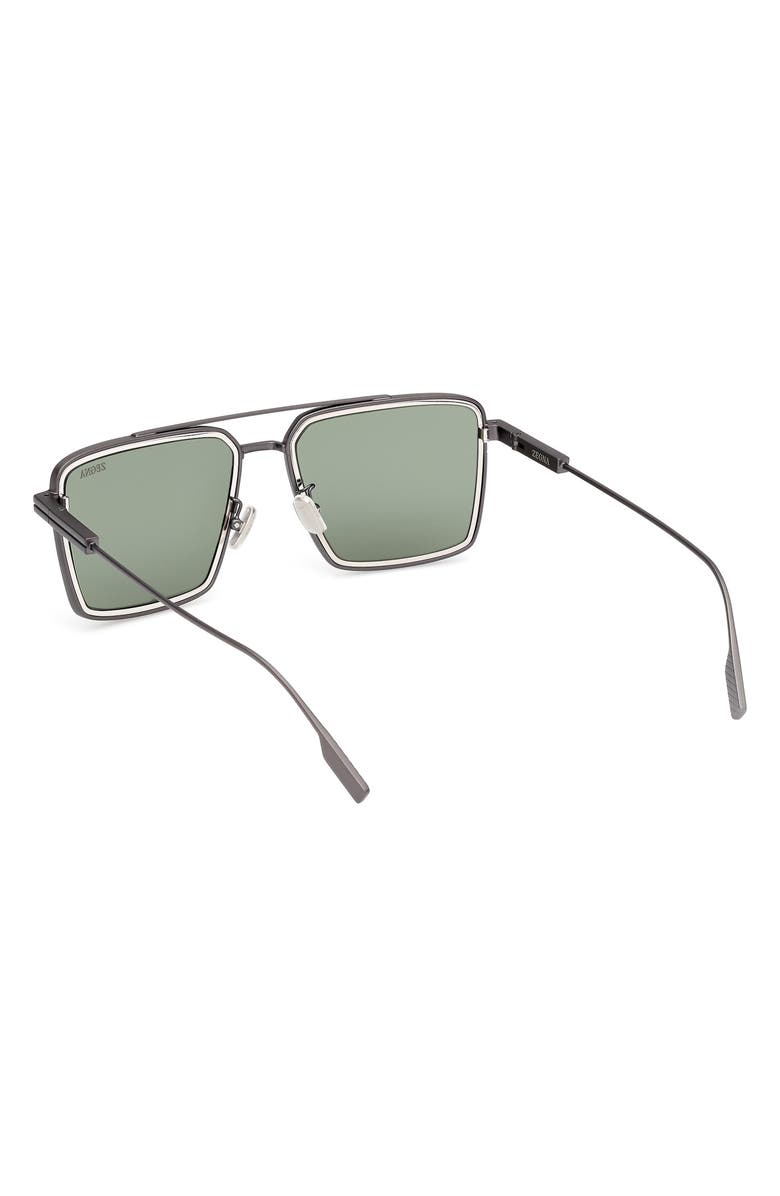 ZEGNA 56mm Navigator Polarized Sunglasses, Alternate, color,