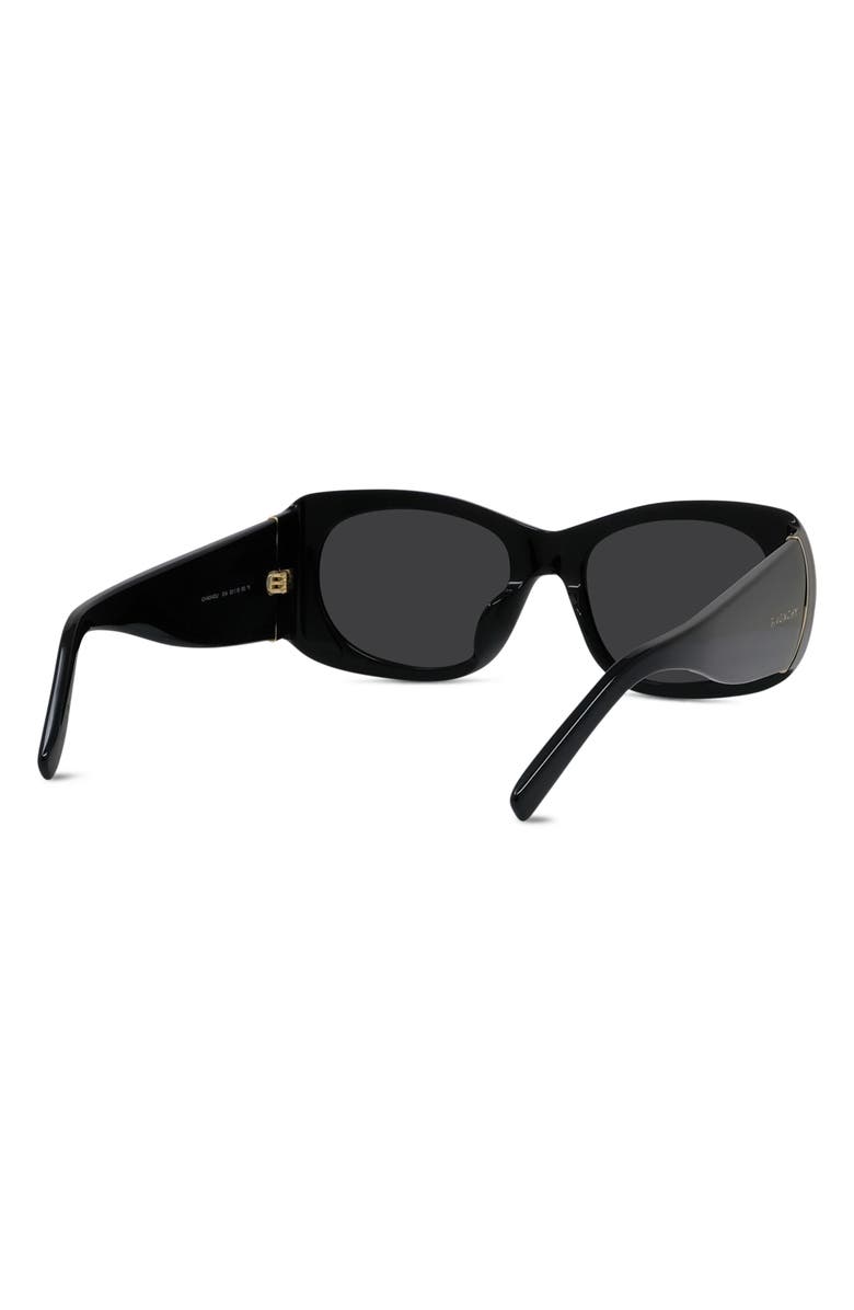Givenchy 53mm Geometric Sunglasses, Alternate, color, Shiny Black / Smoke
