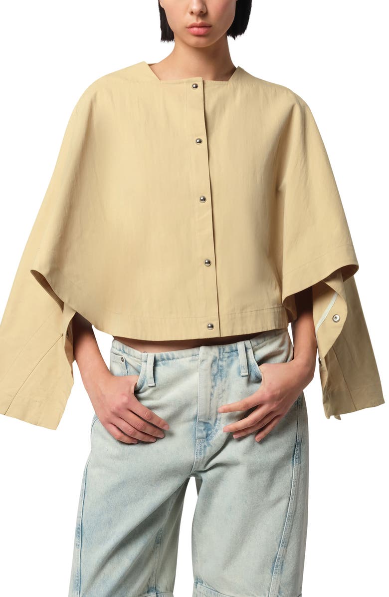 Apparis Quinn Water Repellent Cotton Blend Cape Jacket, Main, color,