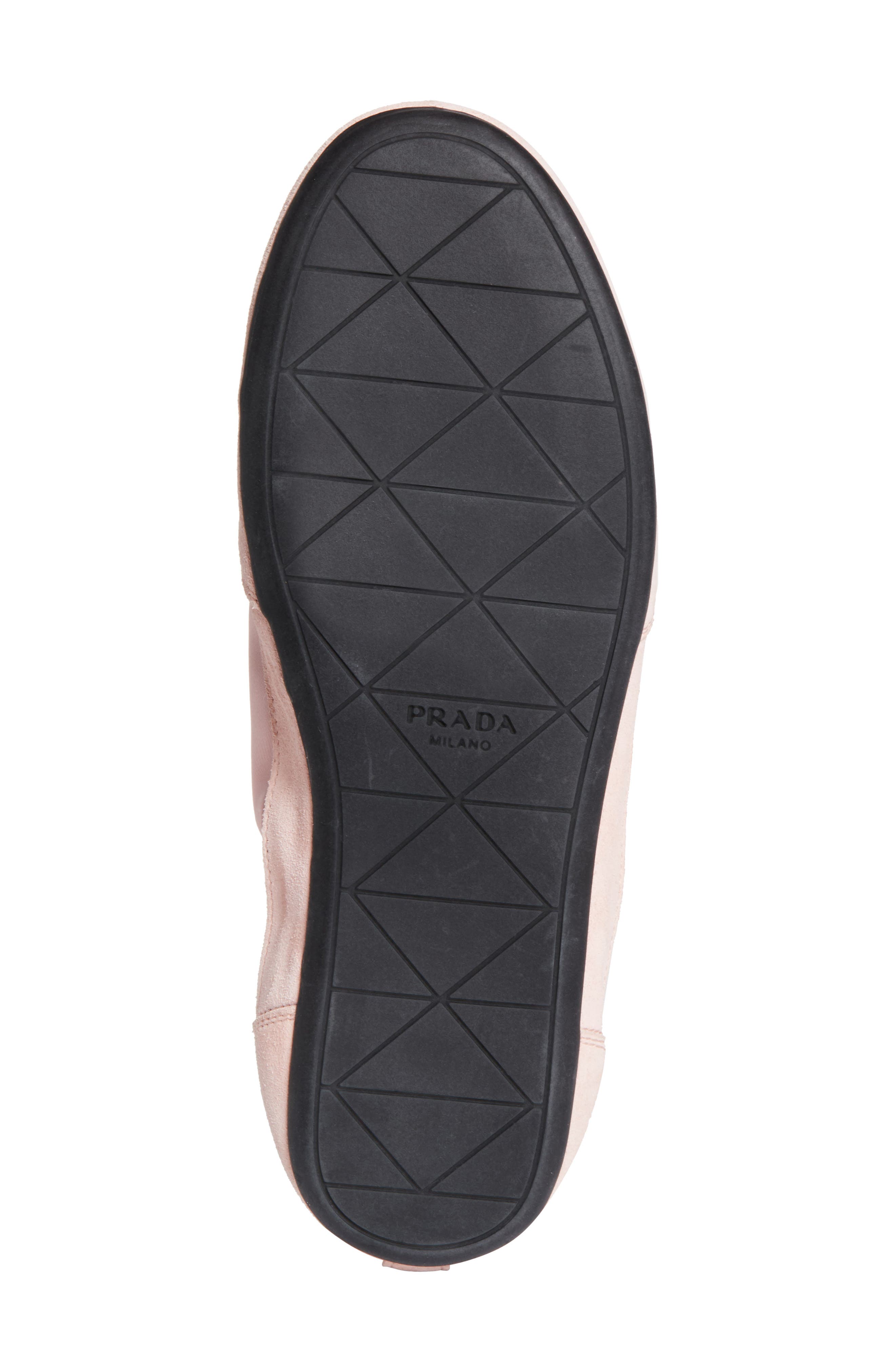 Prada Collapse Mixed Media Low Top Sneaker, Alternate, color, Pesco