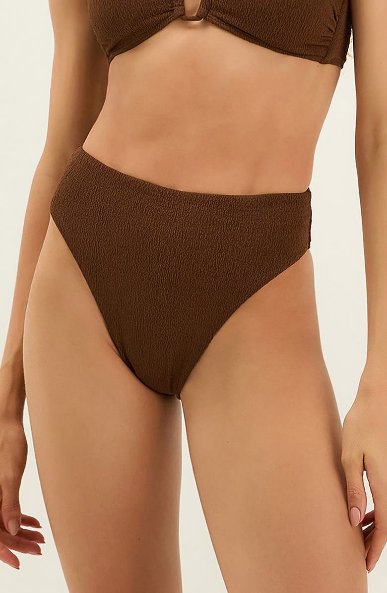 ViX Paula Hermanny Gigi Hot High Waist Bikini Bottoms, Main, color, Brown