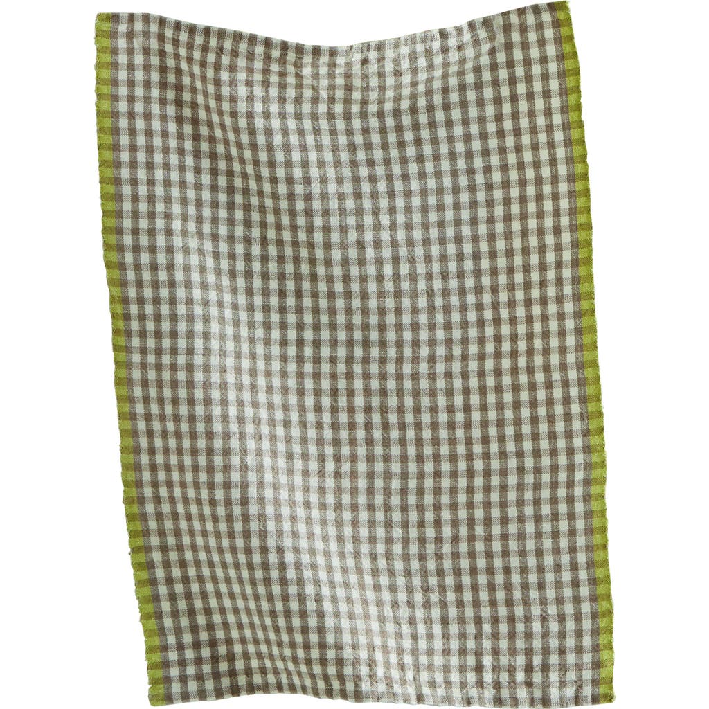 Tag Linen & Cotton Check Dishtowel Gray Cotton Kitchen Towels, Machine Washable, Everyday Use, 13" X In Gray