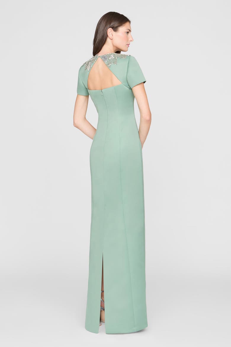Sorelia Floral Beaded Gown, Alternate, color, Whispering Sage