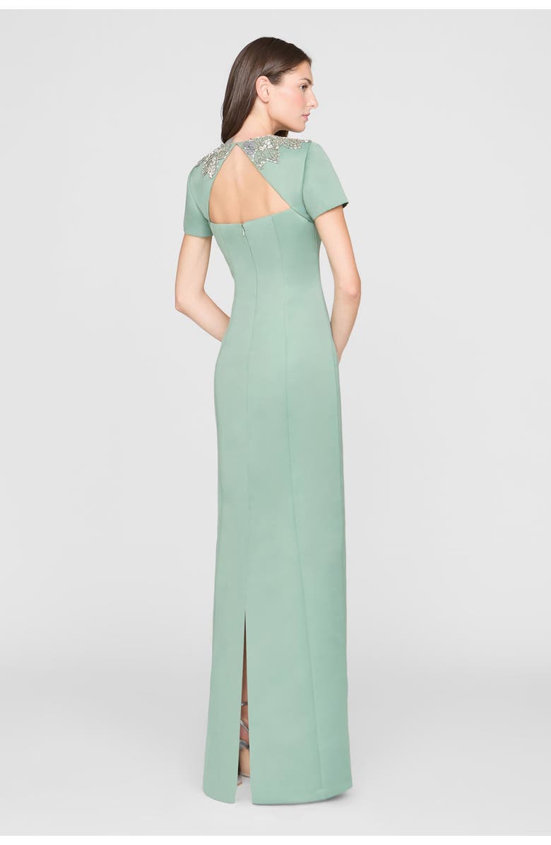 Theia Sorelia Floral Beaded Gown, Alternate, color, Whispering Sage