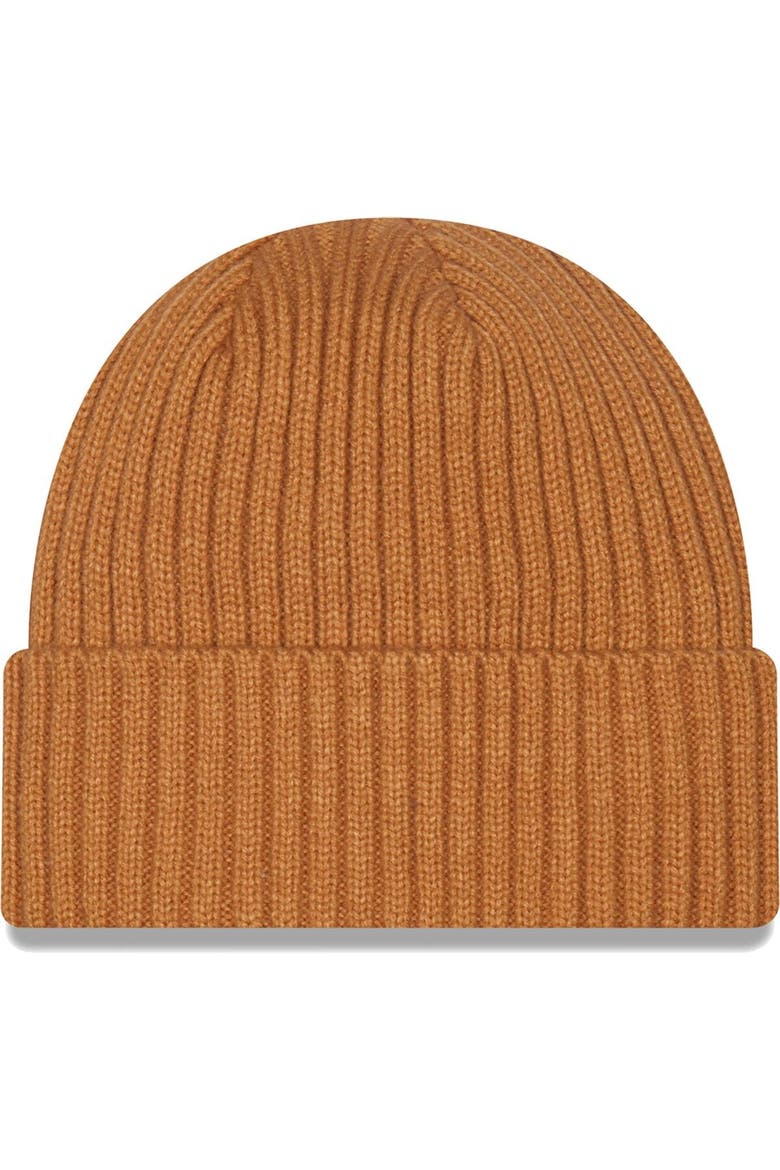 Men's New Era Brown Carolina Panthers Core Classic Cuffed Knit Hat, Alternate, color, Brown