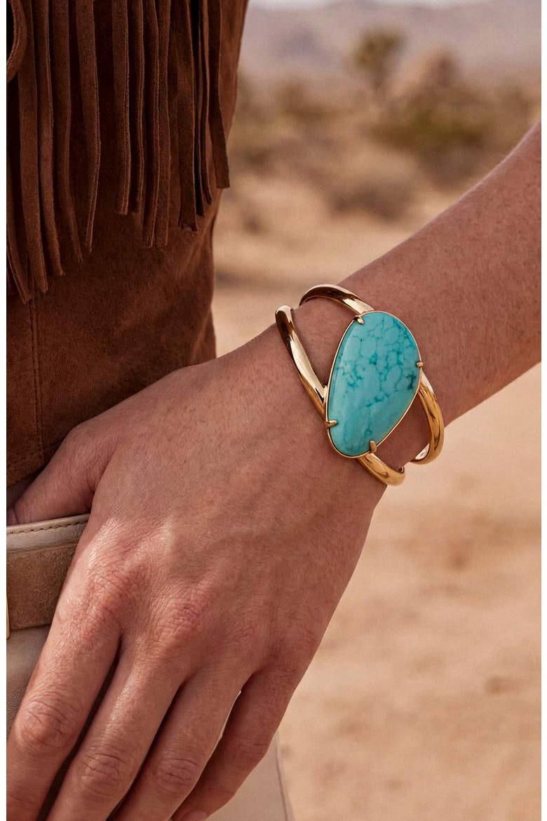Desert Tide Reconstituted Turquoise Cuff, Alternate, color, TURQUOISE