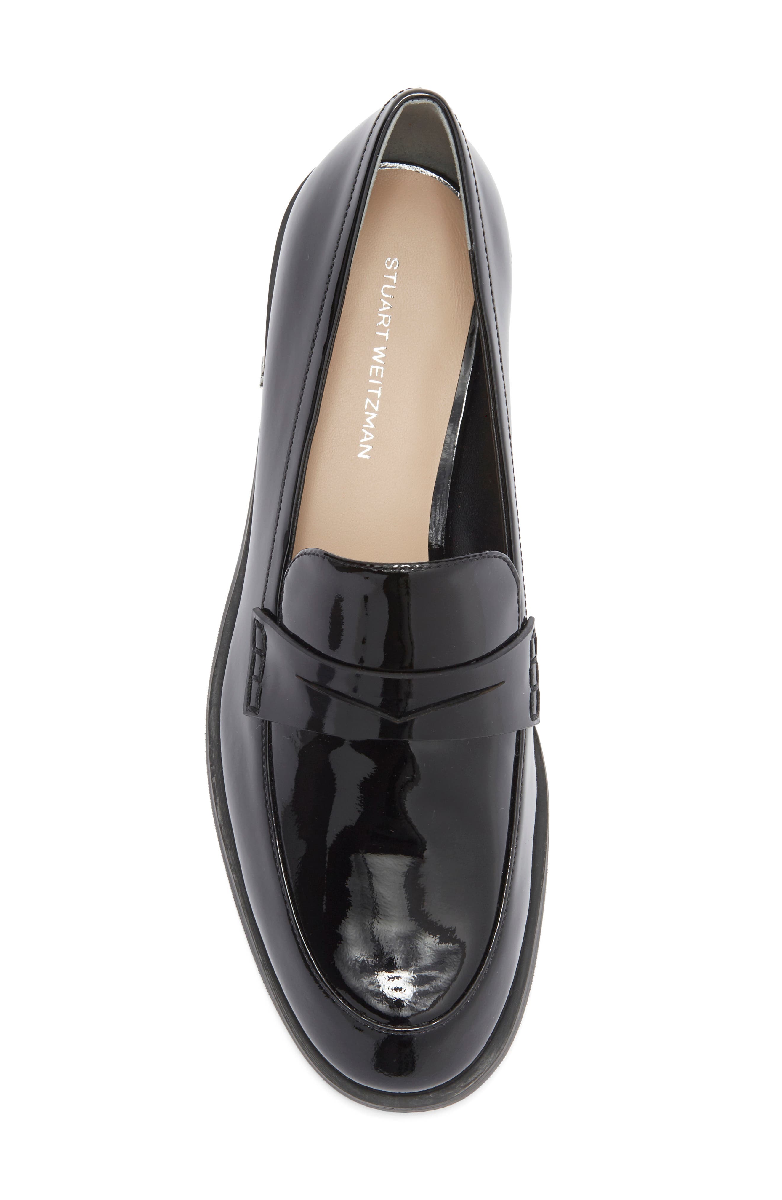 Stuart Weitzman Emi Penny Loafer, Alternate, color, Black/ Black