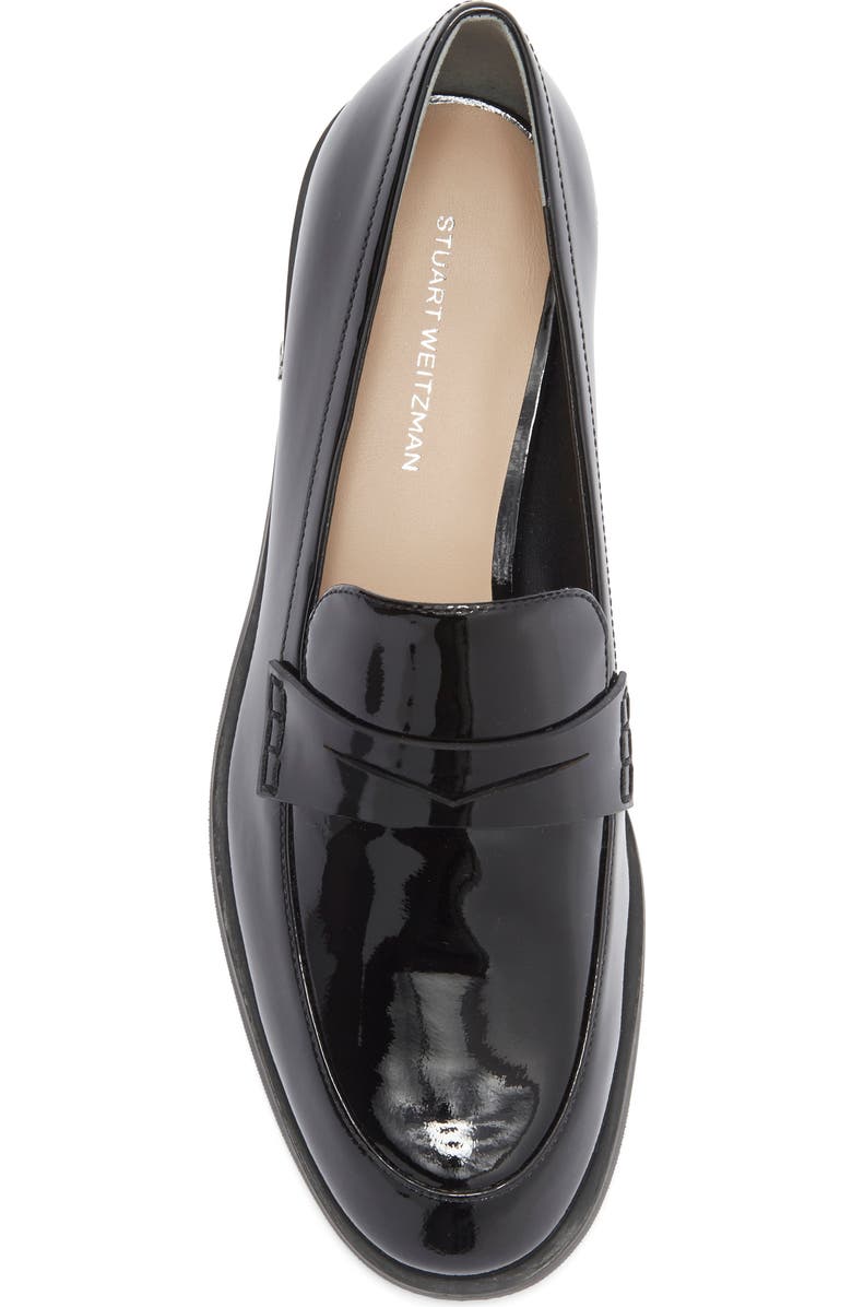 Stuart Weitzman Emi Penny Loafer, Alternate, color, Black/ Black