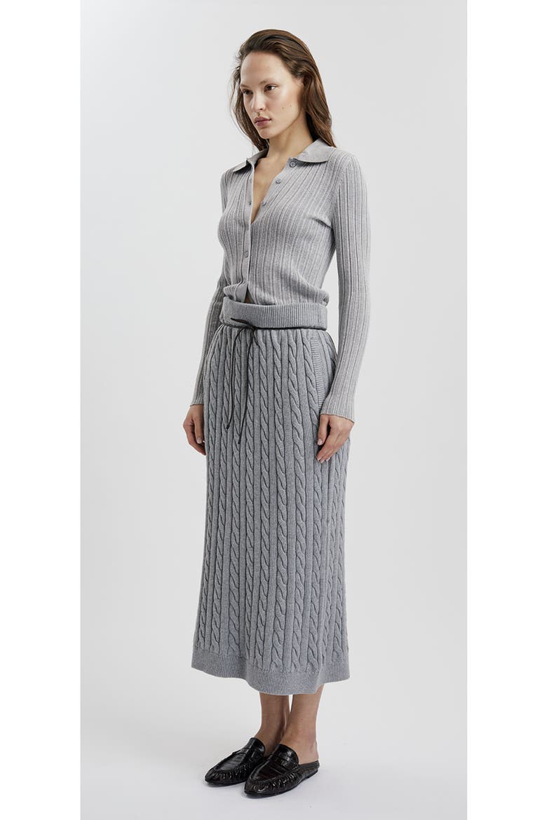 Stripped Knitted Cardigan, Alternate, color, GREY