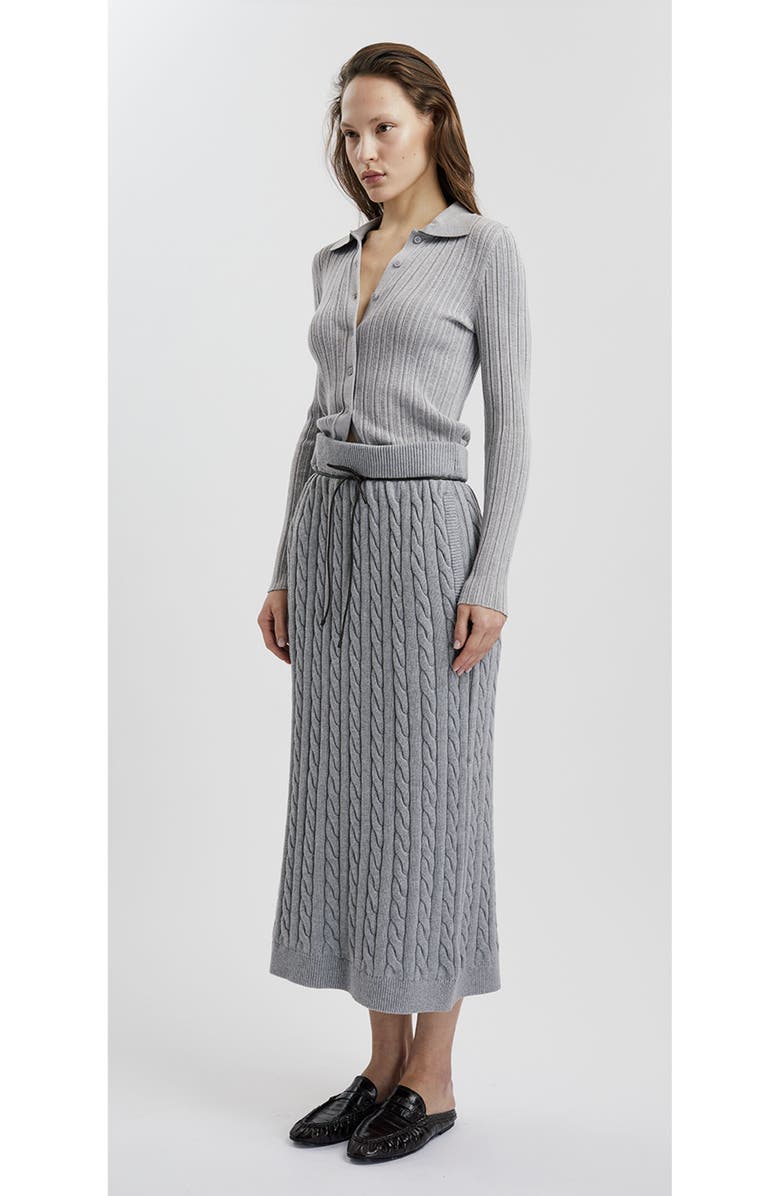 Mother of All Stripped Knitted Cardigan, Alternate, color, Grey