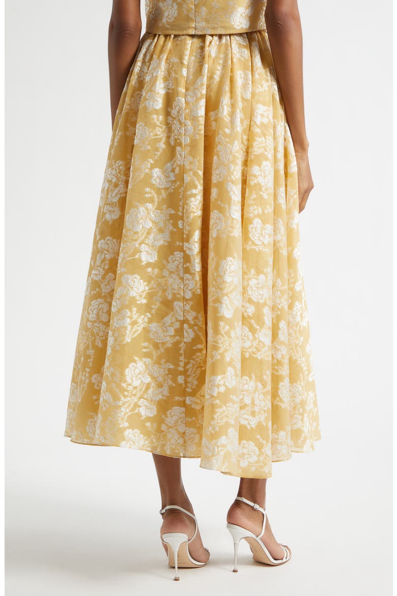 Ruth Floral Jacquard Skirt, Alternate, color, OCHRE MUSE/ WHITE