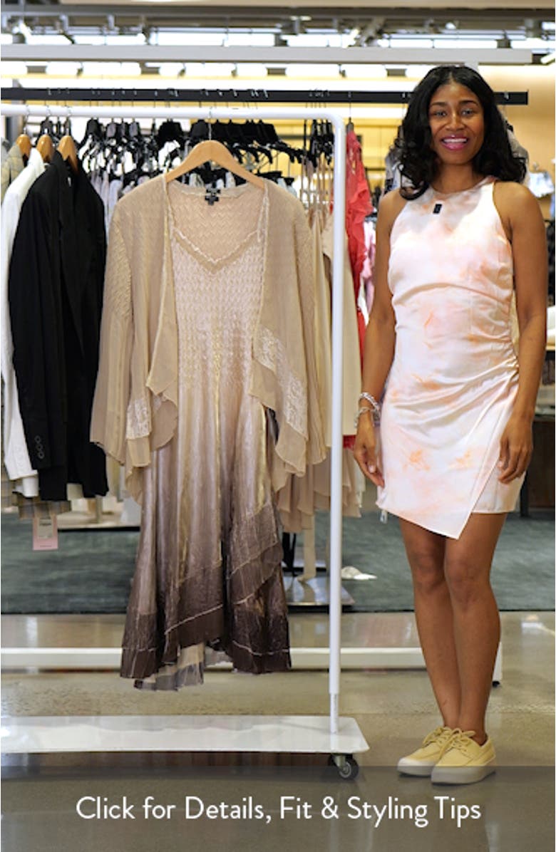 Lace Trim Tiered Charmeuse & Chiffon Cocktail Dress with Jacket, sales video thumbnail