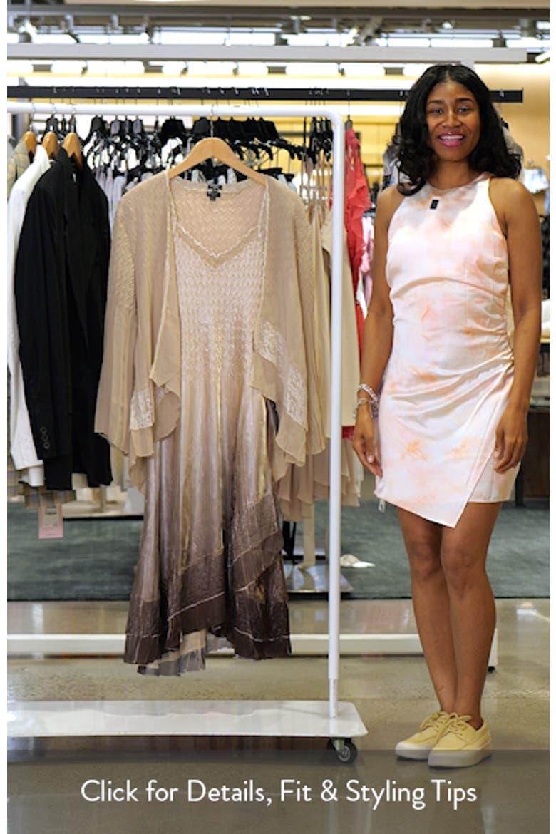 Lace Trim Tiered Charmeuse & Chiffon Cocktail Dress with Jacket video