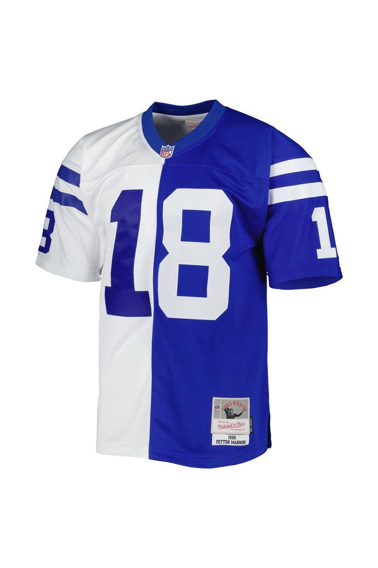 Men's Mitchell & Ness Peyton Manning Royal/White Indianapolis Colts 1998 Split Legacy Replica Jersey, Alternate, color, Royal