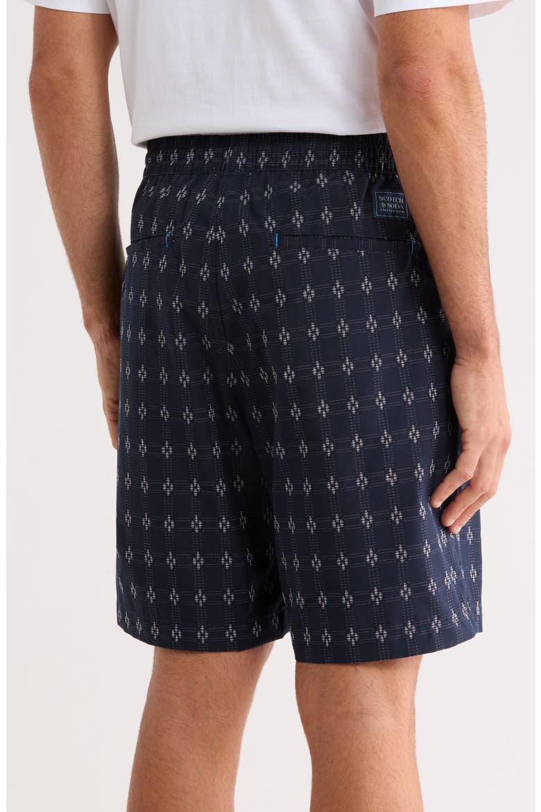 Geometric Print Stretch Cotton Shorts, Alternate, color, SKY CAPTAIN