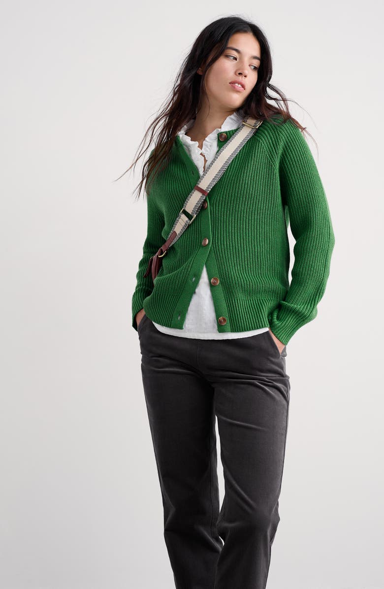 Seasalt Cornwall Potters Meadow Organic Cotton Cardigan, Alternate, color, Hedgerow