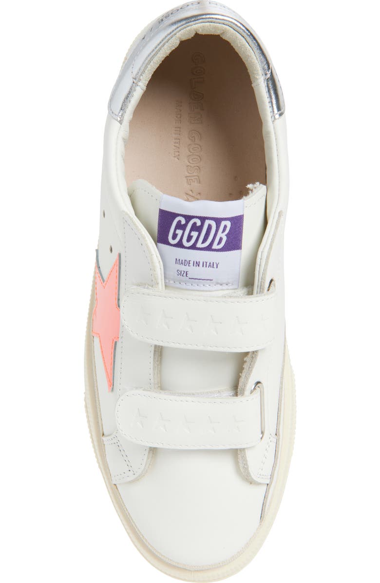 Golden Goose Kids' May School Sneaker, Alternate, color, White/ Salmon Pink/ Silver