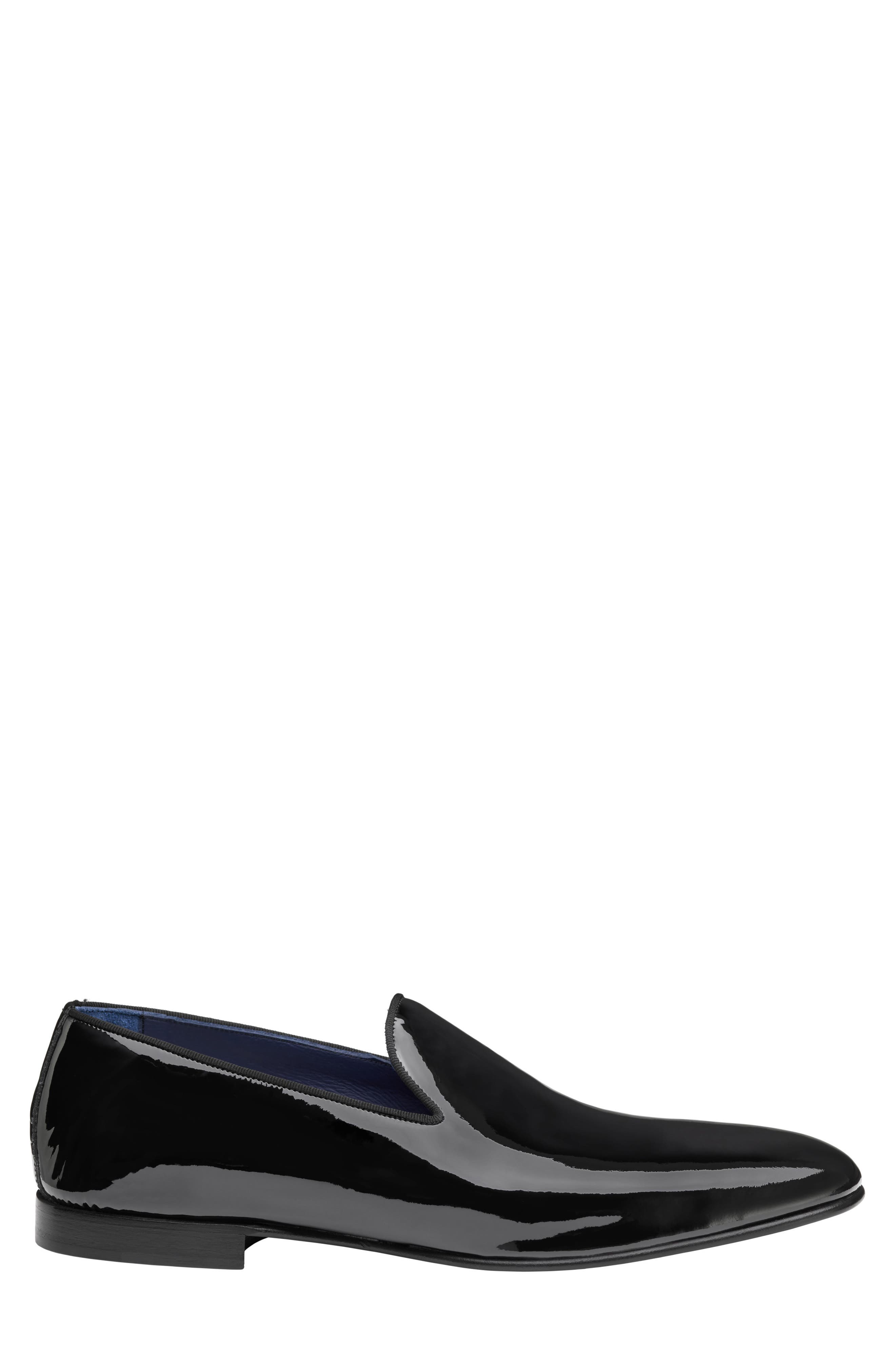 Johnston & Murphy Kinser Slip-On Shoe, Alternate, color, Black Italian Patent Calfskin