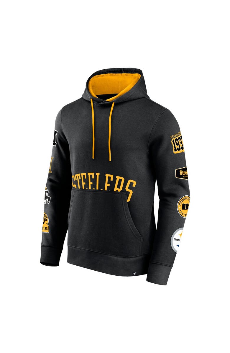 FANATICS Men's Fanatics Branded Black Pittsburgh Steelers Wild Winner Pullover Hoodie, Alternate, color,