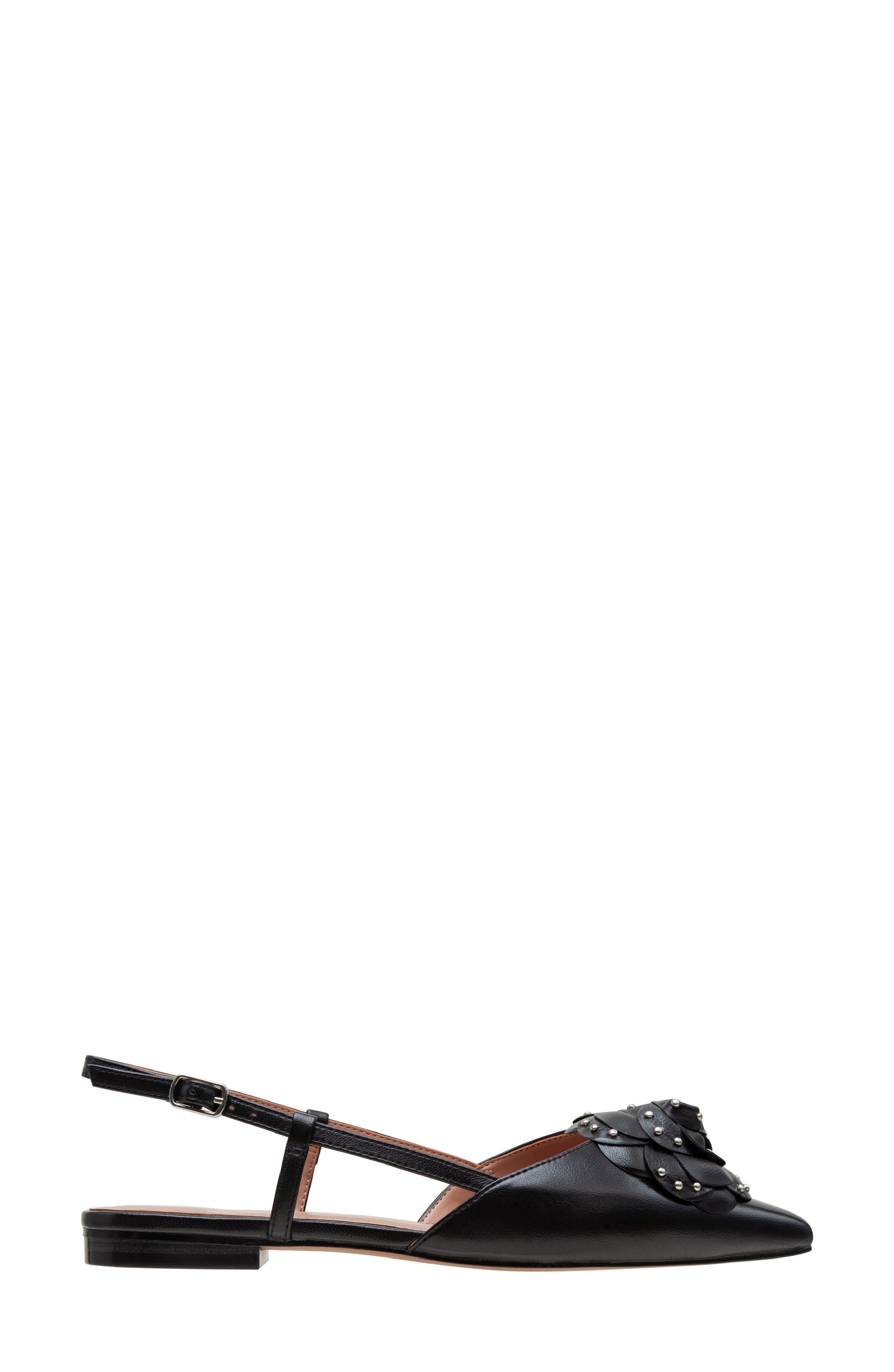 Linea Paolo Cadie Slingback Pointed Toe Flat, Alternate, color, Black