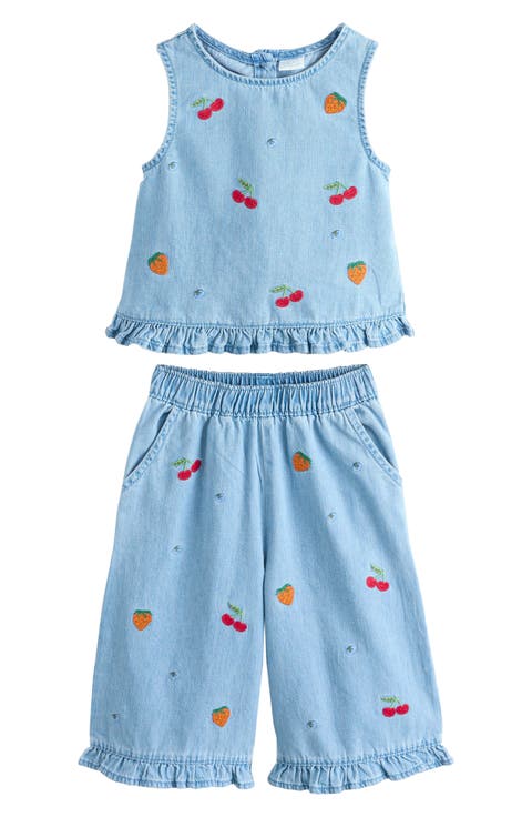 Kids' Embroidered Denim Tank & Pants Set (Toddler & Little Kid)